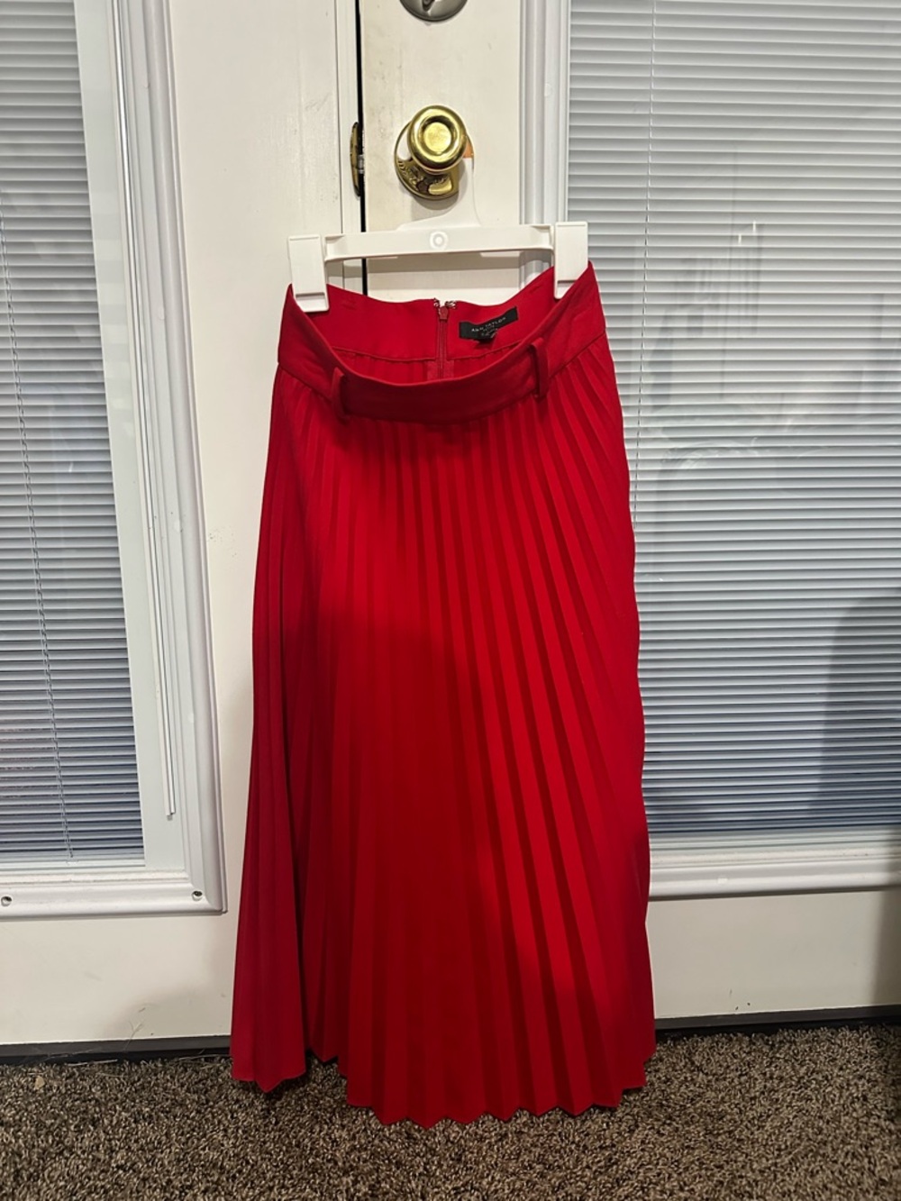 Pleated Red Maxi Skirt - Ann Taylor